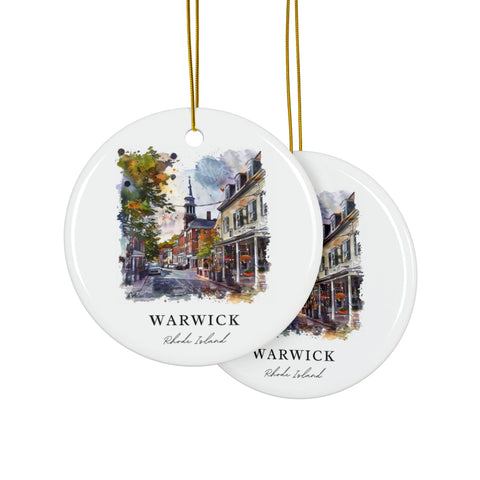 Warwick Rhode Island Ornament: Unique RI Souvenir, Warwick RI Decor, and Authentic Warwick Rhode Island Gift