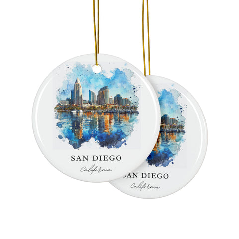 San Diego CA Ornament: Unique San Diego Souvenir, San Diego Decor, and Authentic San Diego California Gift (1pc, 3pcs, 5pcs, 10pcs)