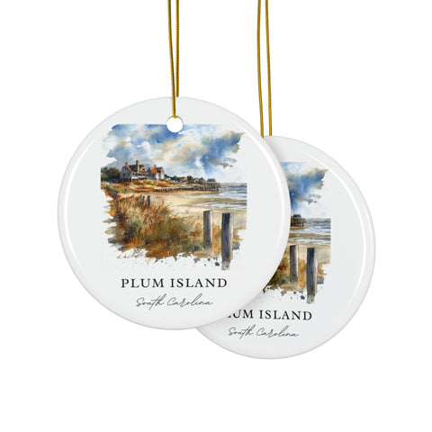 Plum Island SC Ornament: Unique Plum Island Souvenir, Plum Island Decor, and Authentic Charleston SC Gift