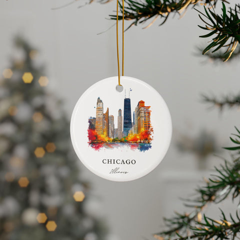 Chicago Skyline Ornament: Unique Chicago Souvenir, Chicago Decor, and Authentic Chicago Ilinois Gift