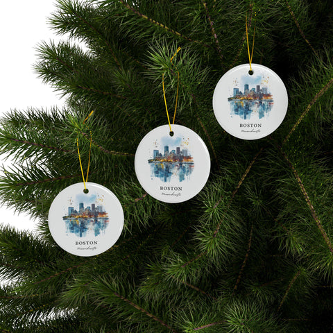 Boston MA Ornament: Unique Boston Souvenir, Boston Mass Decor, and Authentic Boston Xmas Gift