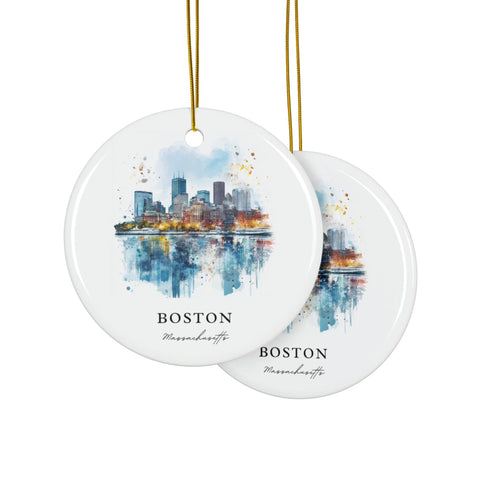 Boston MA Ornament: Unique Boston Souvenir, Boston Mass Decor, and Authentic Boston Xmas Gift