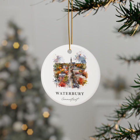 Waterbury CT Ornament: Unique Waterbury Souvenir, Waterbury CT Decor, and Authentic Waterbury Connecticut Gift