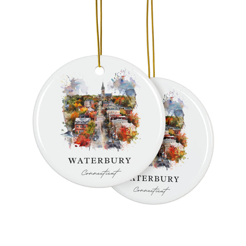 Waterbury CT Ornament: Unique Waterbury Souvenir, Waterbury CT Decor, and Authentic Waterbury Connecticut Gift