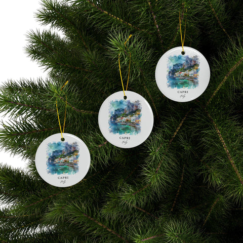 Capri Italy Ornament: Unique Capri Souvenir, Capri Italia Decor, and Authentic Capri Christmas Gift (1pc, 3pcs, 5pcs, 10pcs)