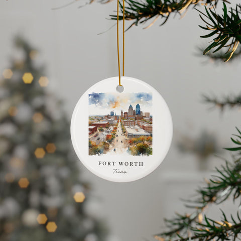 Fort Worth Texas Ornament: Fort Worth TX Souvenir, Fort Worth Xmas Decor, and Authentic Fort Worth Texas Gift