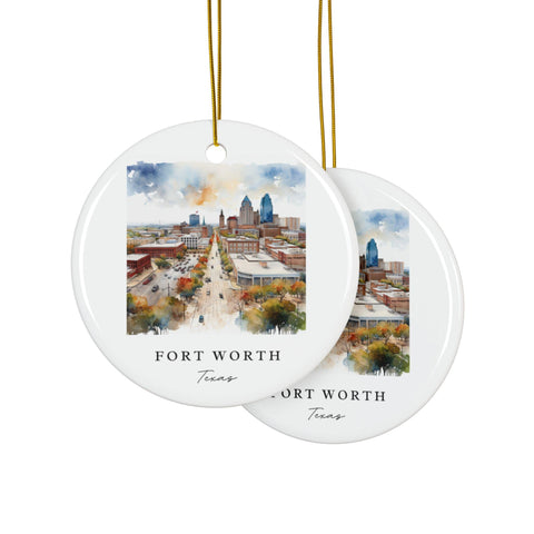 Fort Worth Texas Ornament: Fort Worth TX Souvenir, Fort Worth Xmas Decor, and Authentic Fort Worth Texas Gift