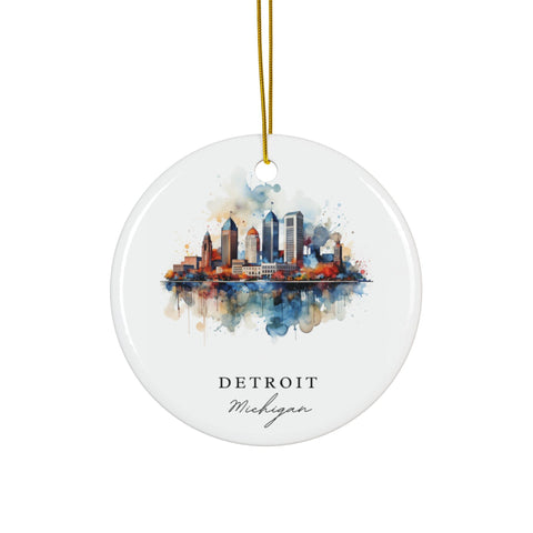 Detroit Xmas Ornament: Unique Detroit Michigan Souvenir, Detroit MI Decor, and Authentic Detroit Michigan Gift