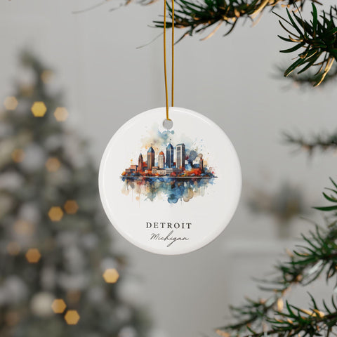 Detroit Xmas Ornament: Unique Detroit Michigan Souvenir, Detroit MI Decor, and Authentic Detroit Michigan Gift