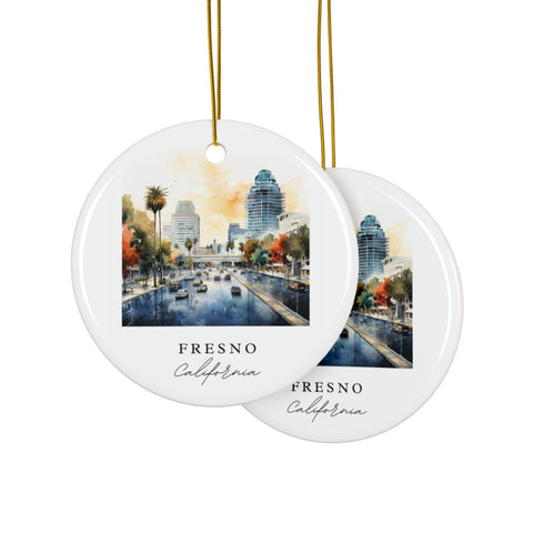 Fresno CA Ornament: Unique Fresno Souvenir, Fresno California Decor, and Authentic Fresno Cali Gift