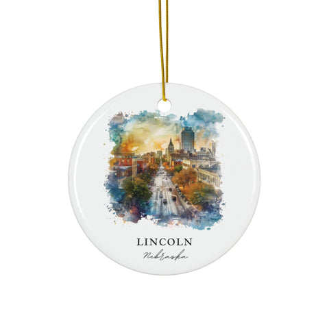 Lincoln NE Ornament: Unique Lincoln Nebraska Souvenir, Lincoln Nebraska Decor, and Lincoln NE Christmas Gift