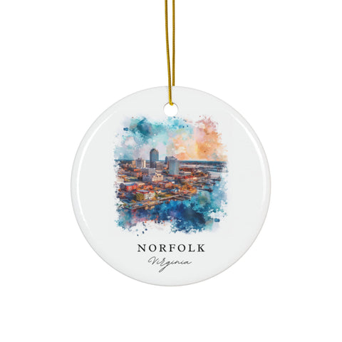 Norfolk VA Ornament: Norfolk Virginia Souvenir, Norfolk VA Decor, and Norfolk Virginia Christmas Gift