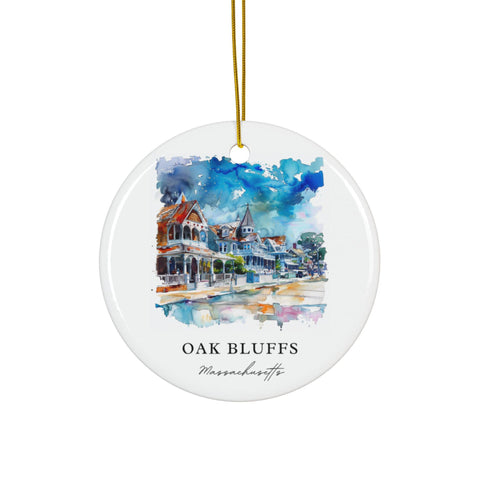 Oak Bluffs MA Ornament: Oak Bluffs Souvenir, Oak Bluffs Mass. Decor, and Authentic Oak Bluffs Gift