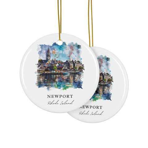 Newport RI Ornament: Unique Newport Souvenir, Newport Rhode Island Decor, and Authentic Newport RI Gift (1pc, 3pcs, 5pcs, 10pcs)