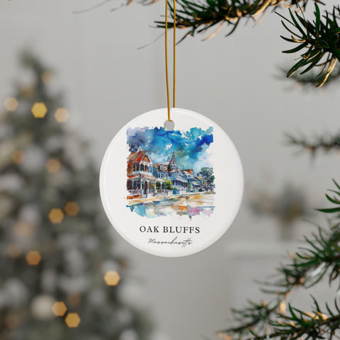 Oak Bluffs MA Ornament: Oak Bluffs Souvenir, Oak Bluffs Mass. Decor, and Authentic Oak Bluffs Gift