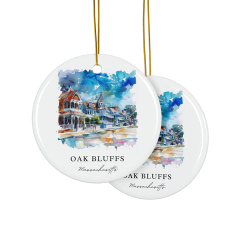 Oak Bluffs MA Ornament: Oak Bluffs Souvenir, Oak Bluffs Mass. Decor, and Authentic Oak Bluffs Gift