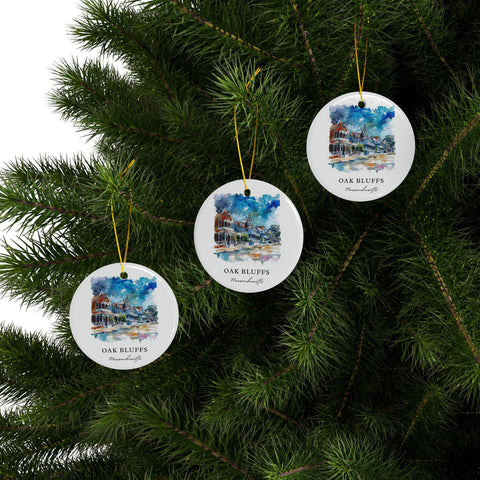 Oak Bluffs MA Ornament: Oak Bluffs Souvenir, Oak Bluffs Mass. Decor, and Authentic Oak Bluffs Gift