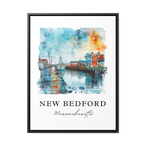 New Bedford MA Wall Art, New Bedford Print, New Bedford Watercolor Art, Bristol County Gift, Travel Print, Travel Poster, Housewarming Gift