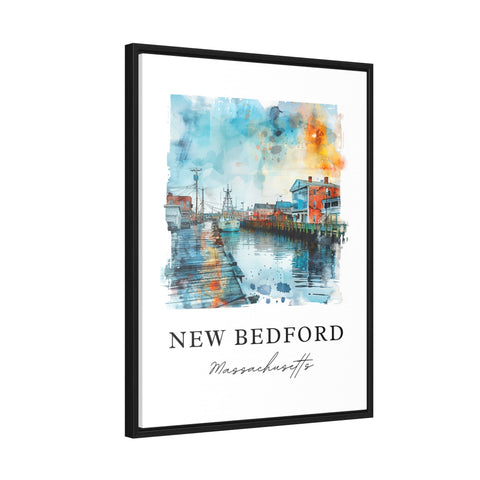 New Bedford MA Wall Art, New Bedford Print, New Bedford Watercolor Art, Bristol County Gift, Travel Print, Travel Poster, Housewarming Gift