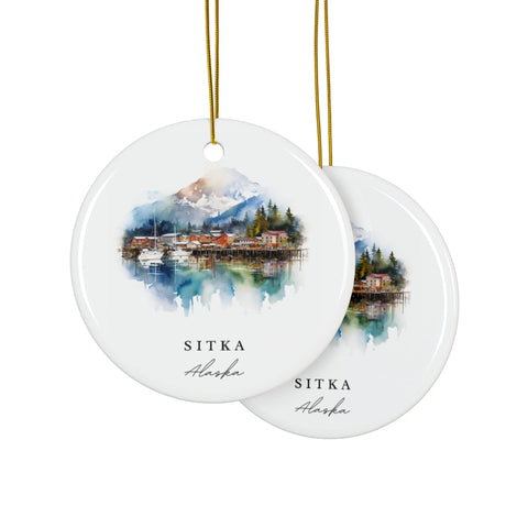 Sitka Alaska Ornament: Unique Sitka Souvenir, Sitka AK Decor, and Authentic Sitka Alaska Gift