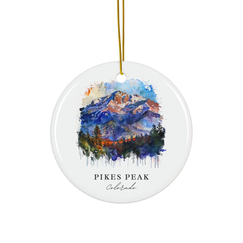 Pikes Peak CO Ornament: Unique Pikes Peak Souvenir, Pikes Peak Decor, and Authentic Pikes Peak Colorado Gift