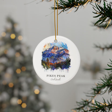 Pikes Peak CO Ornament: Unique Pikes Peak Souvenir, Pikes Peak Decor, and Authentic Pikes Peak Colorado Gift