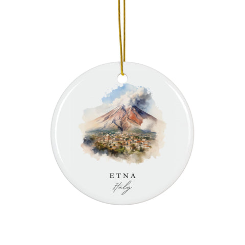 Etna Italy Ornament: Unique Etna Italy Souvenir, Etna Italy Decor, and Authentic Etna Italia Christmas Gift