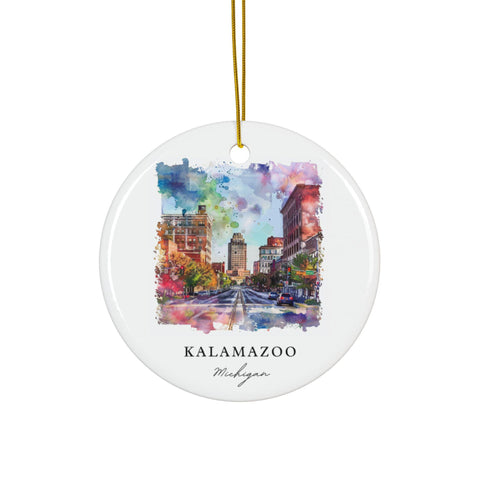 Kalamazoo MI Ornament: Unique Kalamazoo Souvenir, Kalamazoo Decor, and Authentic Kalamazoo Michigan Gift