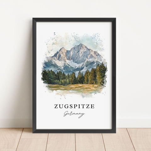 Zugspitze Wall Art, Zugspitze Print, Zugspitze Germany Watercolor, Wetterstein Mountains Gift, Germany Travel Print, Housewarming Gift