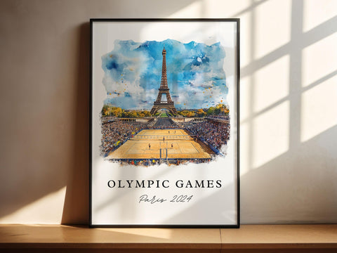 Paris Olympics Wall Art, Paris Beach Volleyball Print, Eiffel Tower Art, Olympics Paris Gift, Travel Print, Travel Poster, Housewarming Gift