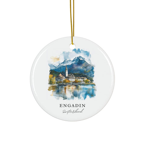 Engadin Switzerland Ornament: Unique Engadin Souvenir, Engadin Decor, and Authentic Engadin Switzerland Gift