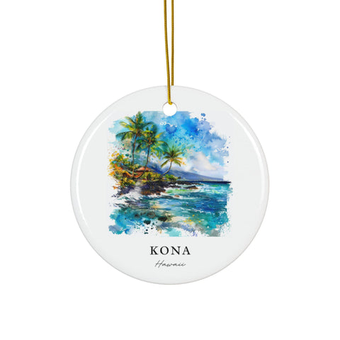 Kona Hawaii Ornament: Unique Kona Souvenir, Kona Decor, and Authentic Kona Hawaii Christmas Gift