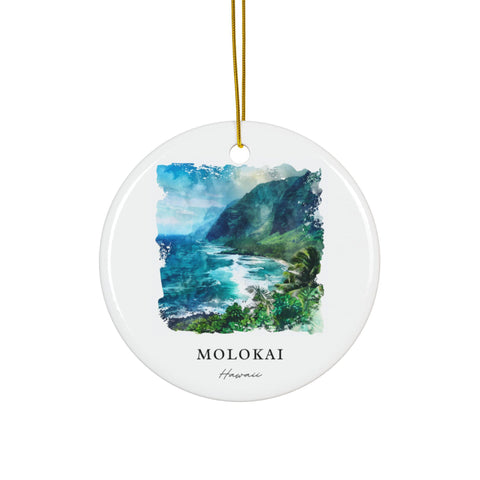 Molokai Hawaii Ornament: Unique Molokai Souvenir, Molokai Decor, and Authentic Molokai HI Gift