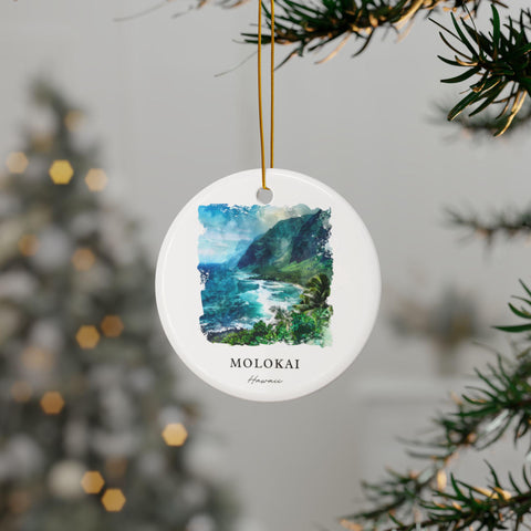 Molokai Hawaii Ornament: Unique Molokai Souvenir, Molokai Decor, and Authentic Molokai HI Gift