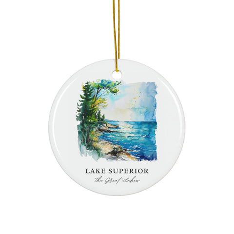 Lake Superior Ornament: Unique Lake Superior Souvenir, Great Lakes Decor, and Authentic Lake Superior Gift