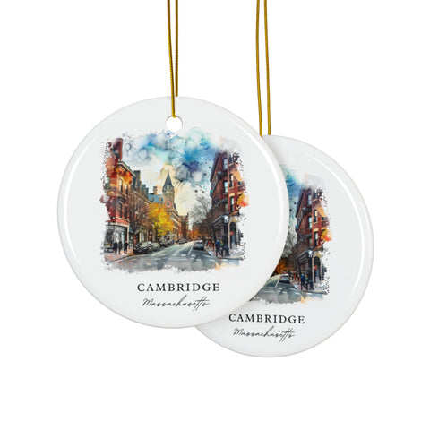 Cambridge Massachusetts Ornament: Unique Cambridge Souvenir, Cambridge MA Decor, and Authentic Cambridge MA Gift