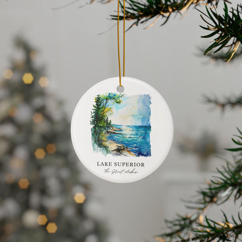 Lake Superior Ornament: Unique Lake Superior Souvenir, Great Lakes Decor, and Authentic Lake Superior Gift