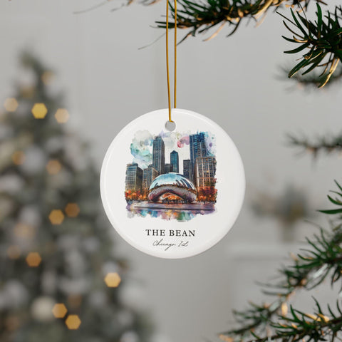 The Bean Chicago Ornament: The Bean Souvenir, Millenium Park Decor, and Authentic Chicago Xmas Gift (1pc, 3pcs, 5pcs, 10pcs)