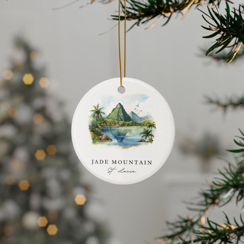 Jade Mountain Ornament: Unique Jade Mountain Souvenir, St. Lucia Decor, and Authentic Jade Mountain Gift