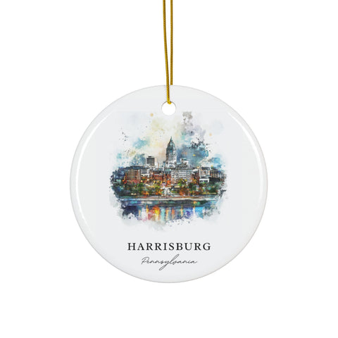 Harrisburg PA Ornament: Unique Harrisburg Souvenir, Harrisburg PA Decor, and Authentic Harrisburg Pennsylvania Gift (1pc, 3pcs, 5pcs, 10pcs)