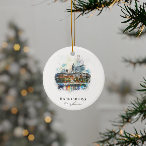 Harrisburg PA Ornament: Unique Harrisburg Souvenir, Harrisburg PA Decor, and Authentic Harrisburg Pennsylvania Gift (1pc, 3pcs, 5pcs, 10pcs)