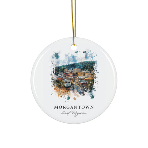 Morgantown WV Ornament: Unique Morgantown Souvenir, Morgantown WV Decor, and Authentic Univ West Virginia Xmas Gift