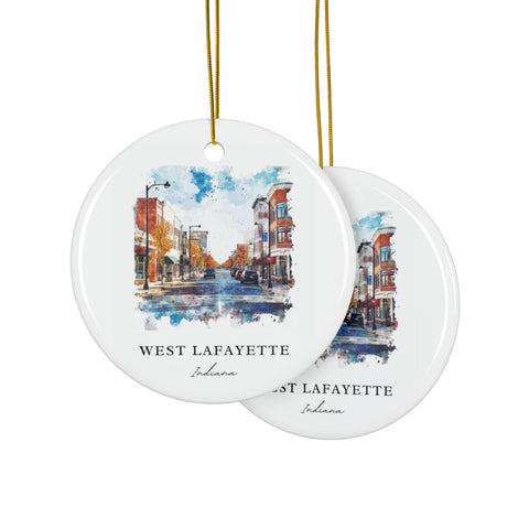 West Lafayette Ornament: Unique Purdue Souvenir, West Lafayette IN Decor, and Authentic Purdue Univ Xmas Gift