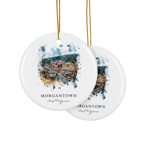 Morgantown WV Ornament: Unique Morgantown Souvenir, Morgantown WV Decor, and Authentic Univ West Virginia Xmas Gift