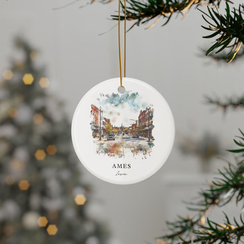 Ames Iowa Ornament: Unique Ames IA Souvenir, Ames Iowa Decor, and Authentic Ames Iowa Christmas Gift