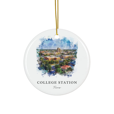 College Station TX Ornament: Unique College Station Souvenir, Texas AM Decor, and Authentic Texas A&M Xmas Gift