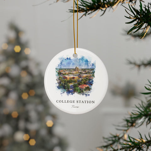 College Station TX Ornament: Unique College Station Souvenir, Texas AM Decor, and Authentic Texas A&M Xmas Gift