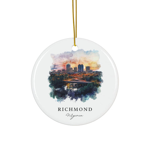 Richmond Virginia Ornament: Unique Virginia Souvenir, Virginia Christmas Decor, Richmond VA Gift