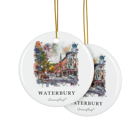 Waterbury CT Ornament: Unique Souvenir, Waterbury Connecticut Decor, and Authentic Waterbury CT Gift