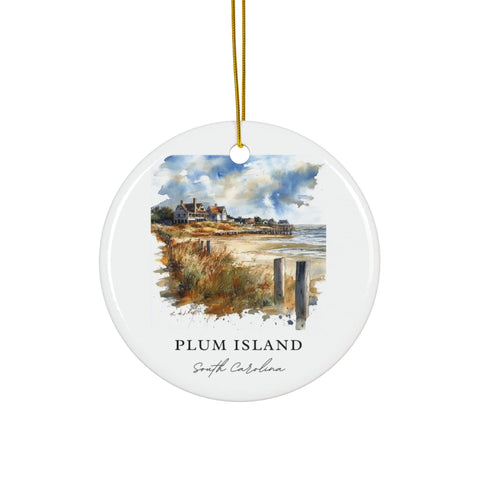 Plum Island SC Ornament: Unique Plum Island Souvenir, Plum Island Decor, and Authentic Charleston SC Gift